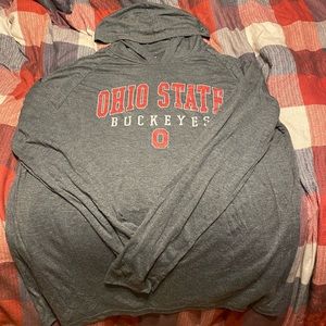 Gray Ohio State hooded Long sleeve T-Shirt. 2XL. Barely worn.